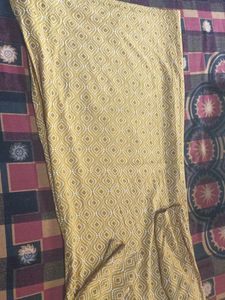 Cotton Kurti For Girls, Yellow Colour Kurti, Bust Size 34,Waist Size 28 , Medium Size Kurti