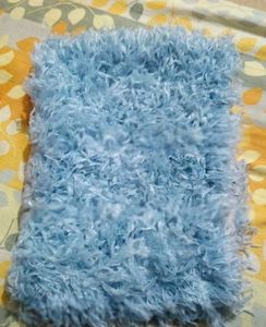 Fluffy Blue Crop Top