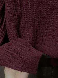 Burgundy Knit Cardigan