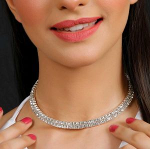 Elegant Silver Rhinestone Choker Necklace❤️