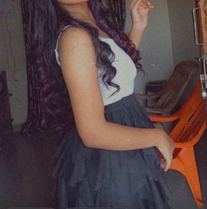 Black Ruffle Long Skirt