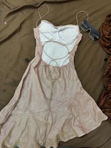 Sparkly Pink rose Party Dress glitter