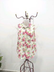 H&M Floral Button Down Top