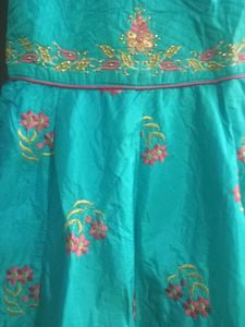 Aqua Dress with Floral Detail