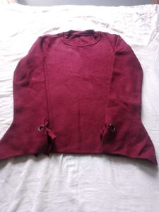 Burgundy Knit Pullover Sweater