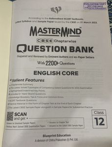 Mastermind CBSE Question bank: Class 12 English