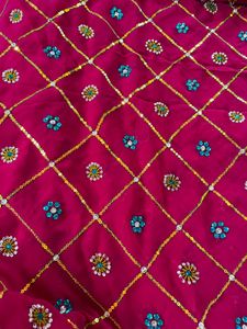 Pink Saree With All Over Work