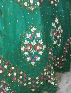 Emerald Green Embellished Fabric Set