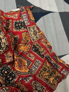 Kids Red Dandiya Skirt Top