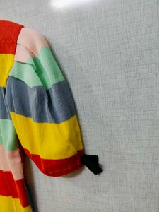 Rainbow Coloured Body Fitted Top