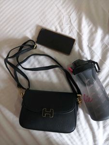 Imported Black Crossbody Bag
