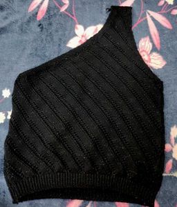 One Shoulder Zudio Black Top