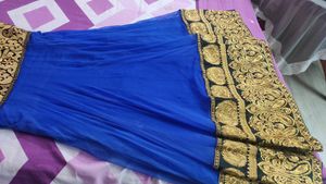 Blue Golden Anarkali Beautiful Gown