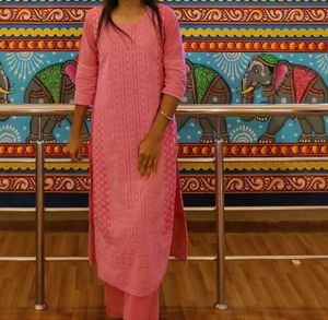 Pink Kurta Palazzo Set