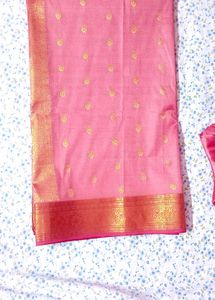 Pink  silkSaree with Blouse