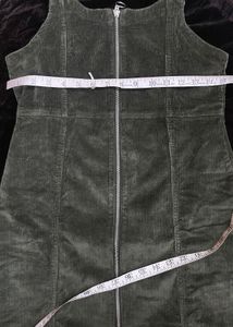 Corduroy zip-front dress