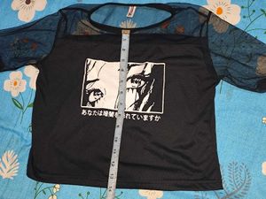 Graphic Print Mesh T-Shirt