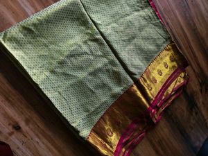 Pink &amp; Gold pure kanchi pattu Saree(kanjivaram)