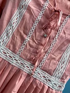Pink Lace Trim Dress