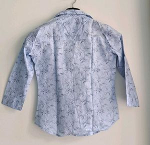 Elegant Sky Blue Printed Shirt