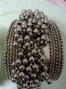 Bracelet Combo 1 Black 1 Silver Finish