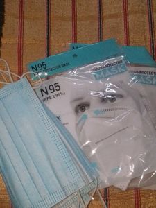 5Surgical & 2 N95 Face Masks - New & Sealed