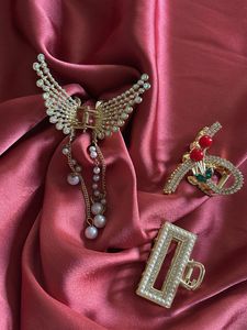 Pearl & Rhinestone Hair clutchers (Set of 3)