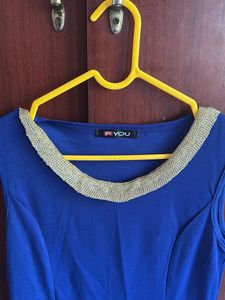 Blue Fit &amp; Flare Dress