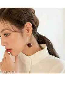 Cherry Red 🍒 Edgy Beach Hanging Earrings