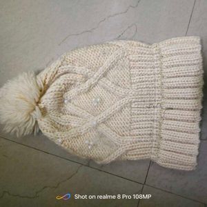 Beige Knitted Beanie
