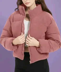 Pink Corduroy Puffer Jacket