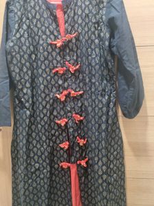 Black And Gold Shrug-Style Kurta