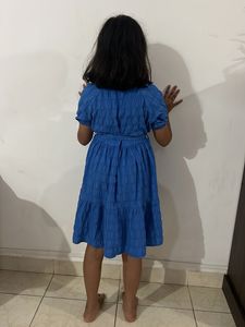 Blue Tiered Mini Dress