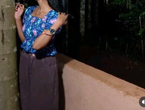 Blue Floral Top
