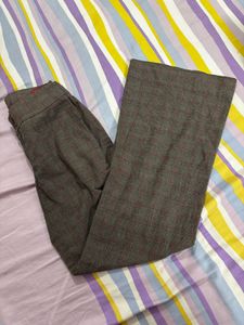 Vintage Plaid Wide Leg Trousers