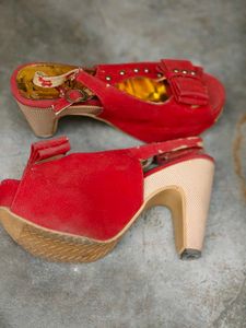 Red Bow Slingback Heels