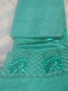 Teal Embellished Kameez