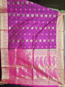 Pink Paisley Banarasi Saree