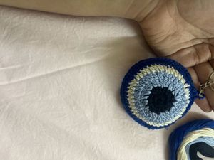 Crochet Evil Eye Keychain