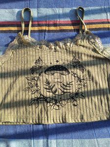 Green Mushroom Graphic Cami