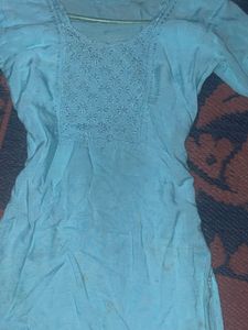 Teal Flowy Kurti
