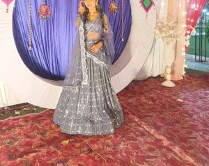 Grey Embellished Lehenga Choli