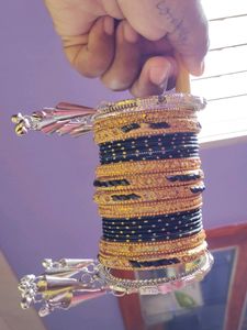 Beautiful Silver And Velvet Black 🖤 Bangles 😘😘