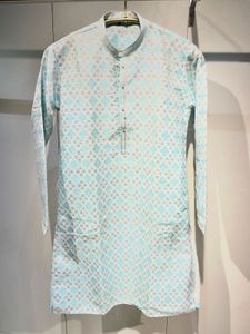 Elegant Light Blue Embroidered Kurta Pajama Set