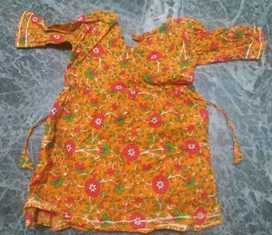 Baby Girl 9-12 Months Mustard Yellow Kurta Set