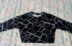 Shein Black And White Crop Top For Women