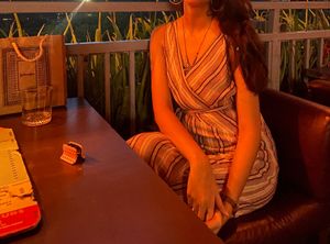 Striped V-Neck Jumpsuit