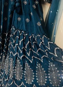 Gorgeous Teal Embellished Lehenga Set
