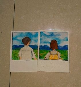 Couples Polaroid Painting For Gifting
