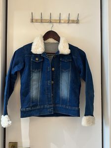 Denim Jacket with Faux Fur Trim